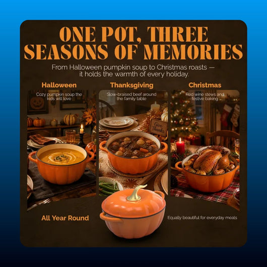 Pumpkin Shaped Enamel Dutch Oven (7.5 Quart)