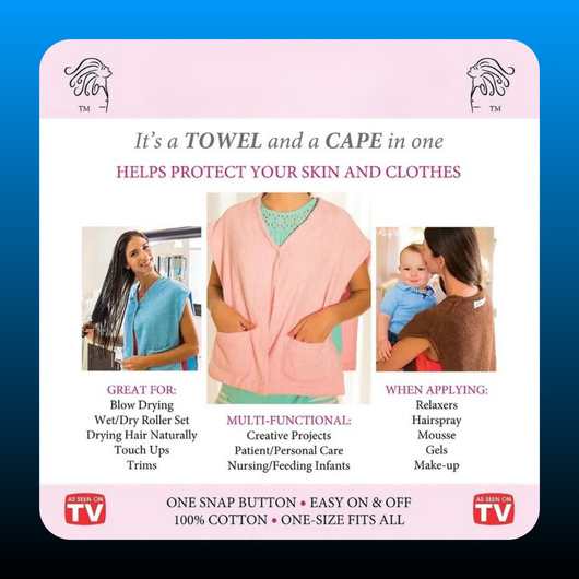 Hair Towel Cape for Blow Drying & Styling