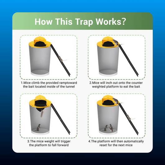 Auto-Reset Bucket Mouse Trap Lid