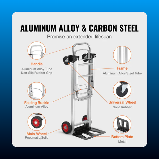 2-in-1 Aluminum Folding Hand Truck
