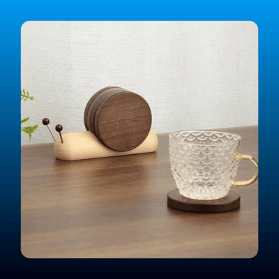 Wooden Snail Coaster Set