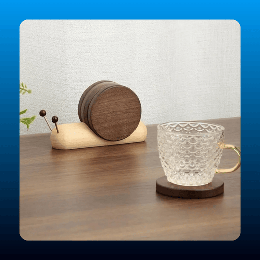 Wooden Snail Coaster Set