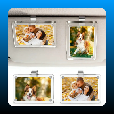 Vertical Car Sunshade Photo Frame Clip