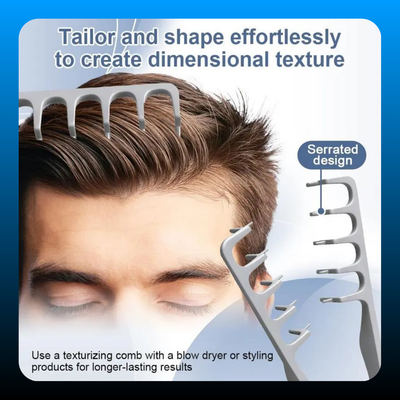 Dual-Sided Wide & Fine-Tooth Texture Comb