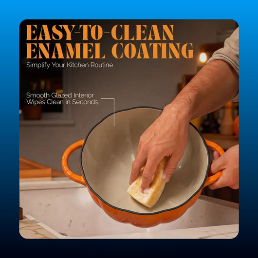 Pumpkin Shaped Enamel Dutch Oven (7.5 Quart)