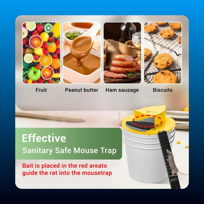 Auto-Reset Bucket Mouse Trap Lid