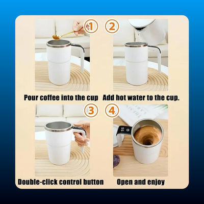 Electric Magnetic Self Stirring Mug with Lid