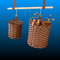 Set of 2 Poly Rattan Baskets with Hanging Bar