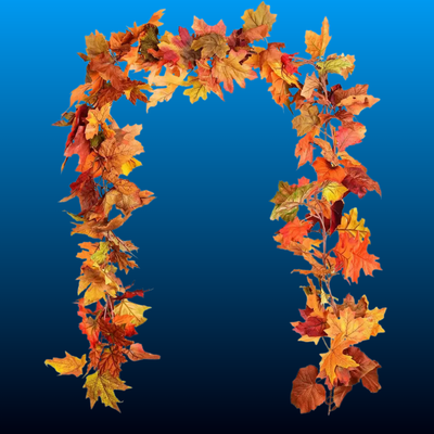 Maple Leaf Garland with Lights