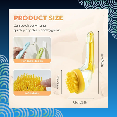 Pet Bath Brush with Built-in Shampoo Dispenser