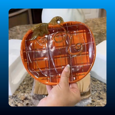 Ceramic Pumpkin Serving Plates (Set of 4)