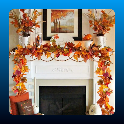 Maple Leaf Garland with Lights