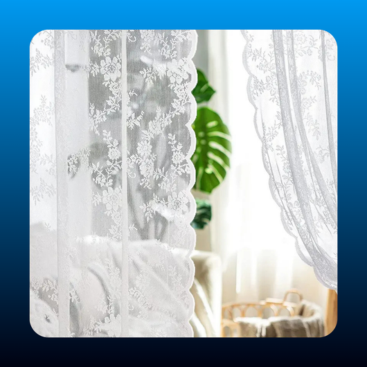 Rose Flower Embroidery Lace Door Curtain