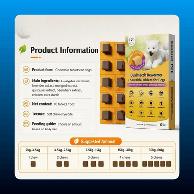 Chewable Dog Dewormer Tablets, 10 Count