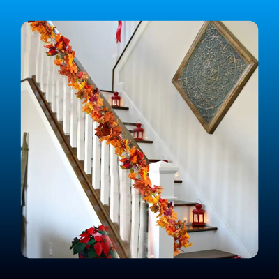 Maple Leaf Garland with Lights