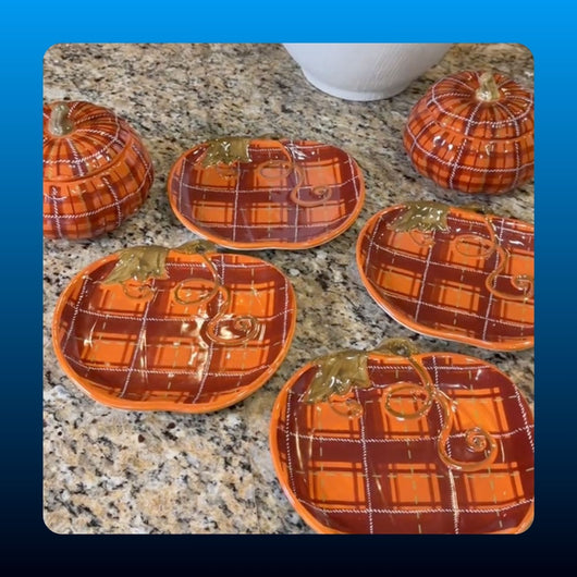 Ceramic Pumpkin Serving Plates (Set of 4)