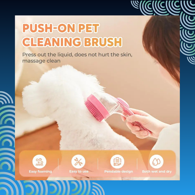 Pet Bath Brush with Built-in Shampoo Dispenser