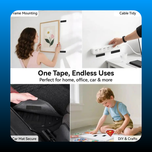 Heavy Duty Water-Resistant Self-Adhesive Double-Sided Hook and Loop Strips