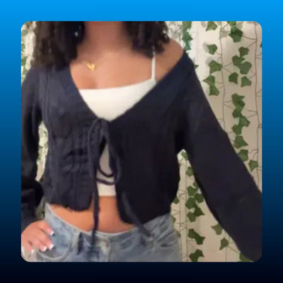 Tie Front Cable Knit Cardigan