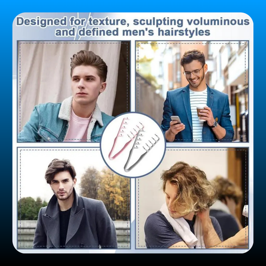 Dual-Sided Wide & Fine-Tooth Texture Comb