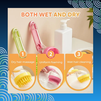 Pet Bath Brush with Built-in Shampoo Dispenser