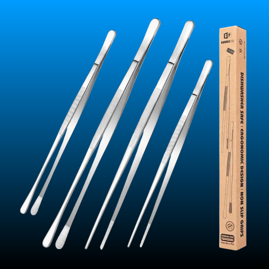4 Pcs Fine Long Tweezer Tongs