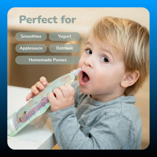 Double Zipper Reusable Food Pouches for Babies