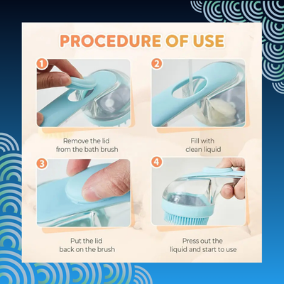 Pet Bath Brush with Built-in Shampoo Dispenser