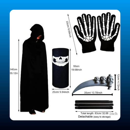 Hooded Reaper Cape Costume Set