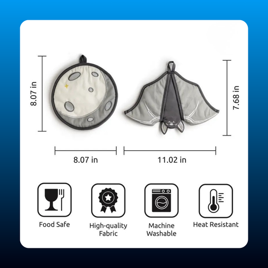 Bat Oven Mitt and Trivet Set