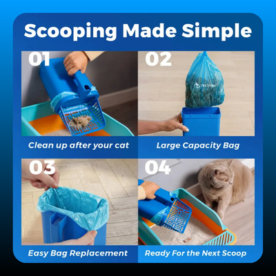 Cat Litter Scooper with Built-in Bag