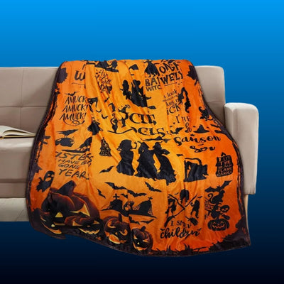 Witch Print Halloween Throw Blanket