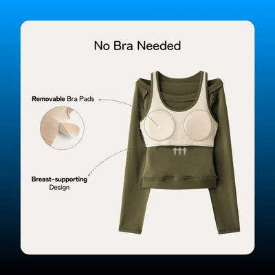 Built In Bra Layering Long Sleeve Top