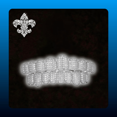 Iced Out Grillz Set, Top and Bottom