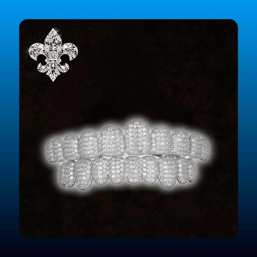 Iced Out Grillz Set, Top and Bottom