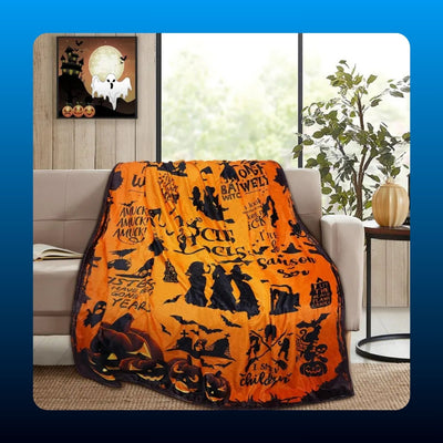 Witch Print Halloween Throw Blanket