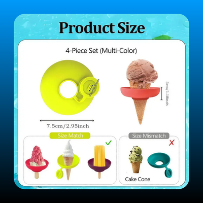 Silicone Ice Cream Holder Stand Set