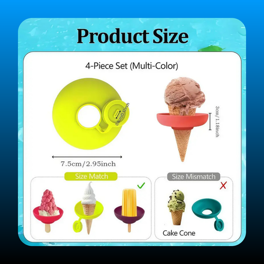 Silicone Ice Cream Holder Stand Set