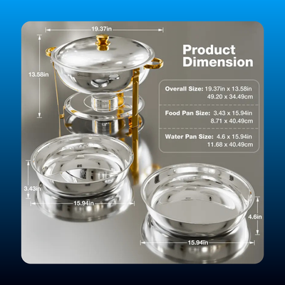 Gold Round Chafing Dish (9 Quart)