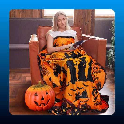 Witch Print Halloween Throw Blanket