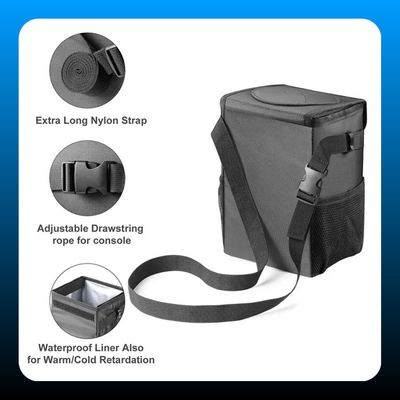 Car Trash Can with Lid & Storage Pockets