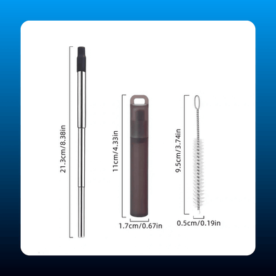 Collapsible Stainless Steel Straws (3 Pack)