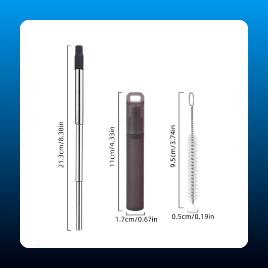 Collapsible Stainless Steel Straws (3 Pack)