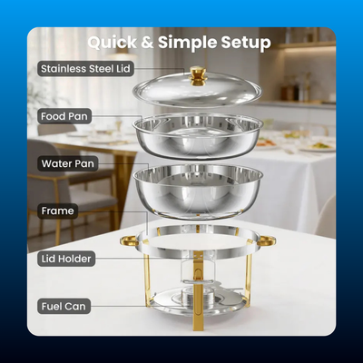 Gold Round Chafing Dish (9 Quart)