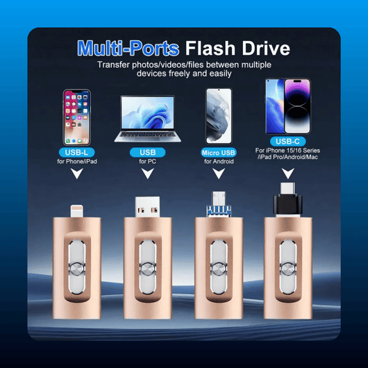 4-in-1 MFi Certified USB Flash Drive
