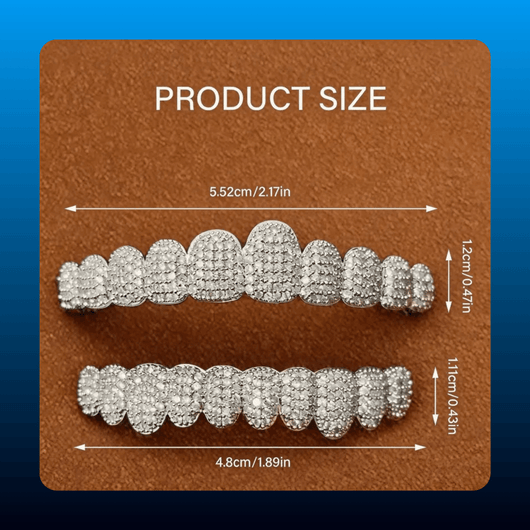 Iced Out Grillz Set, Top and Bottom
