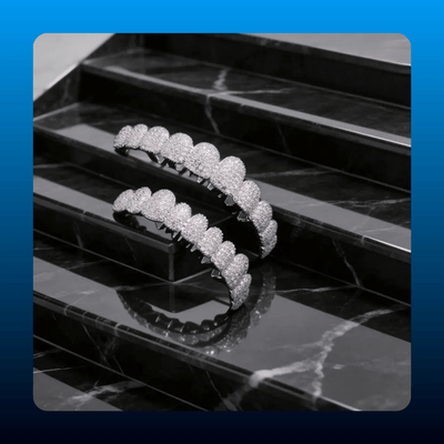 Iced Out Grillz Set, Top and Bottom