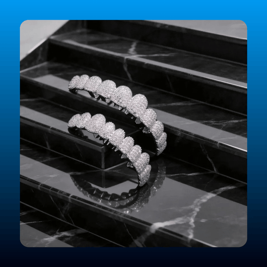 Iced Out Grillz Set, Top and Bottom