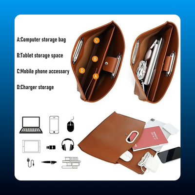 Waterproof Leather 14-16In for Laptops and iPad Cases