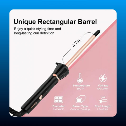 Ceramic Rectangular Barrel Curling Wand